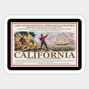 Sail to California Gold Sticker